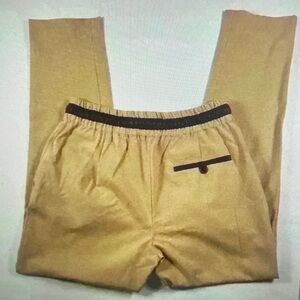 Tan Casual Pants with Black Trim